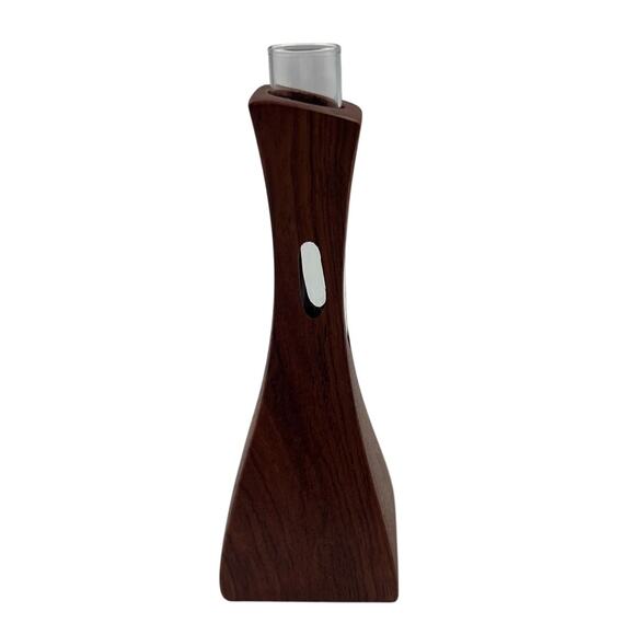 Vintage MCM Wood Test Tube Vial Bud Vase Propagation Macacauba Walnut Mini - Picture 1 of 9